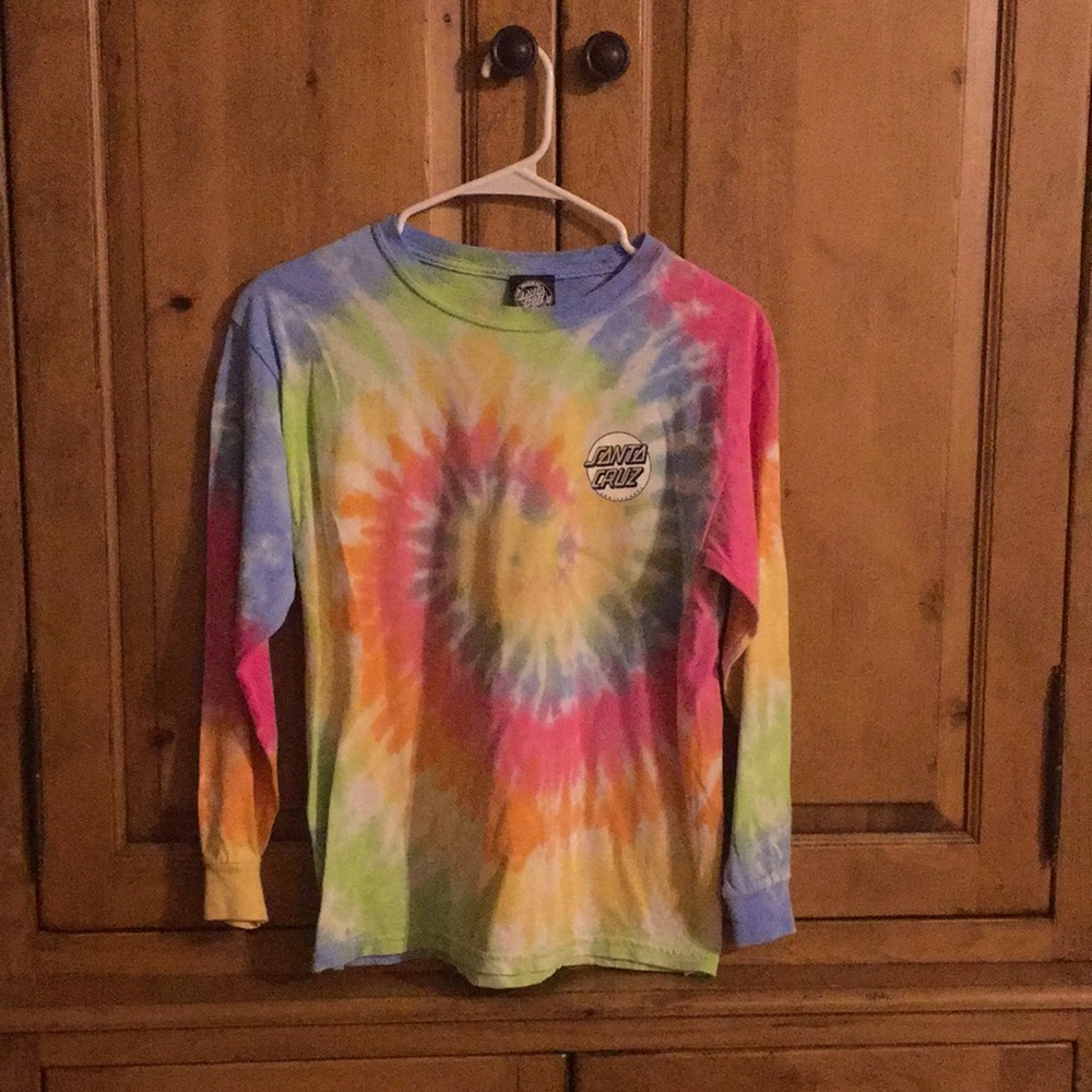 This is a Tie-dye Santa Cruz long sleeve Shirt.